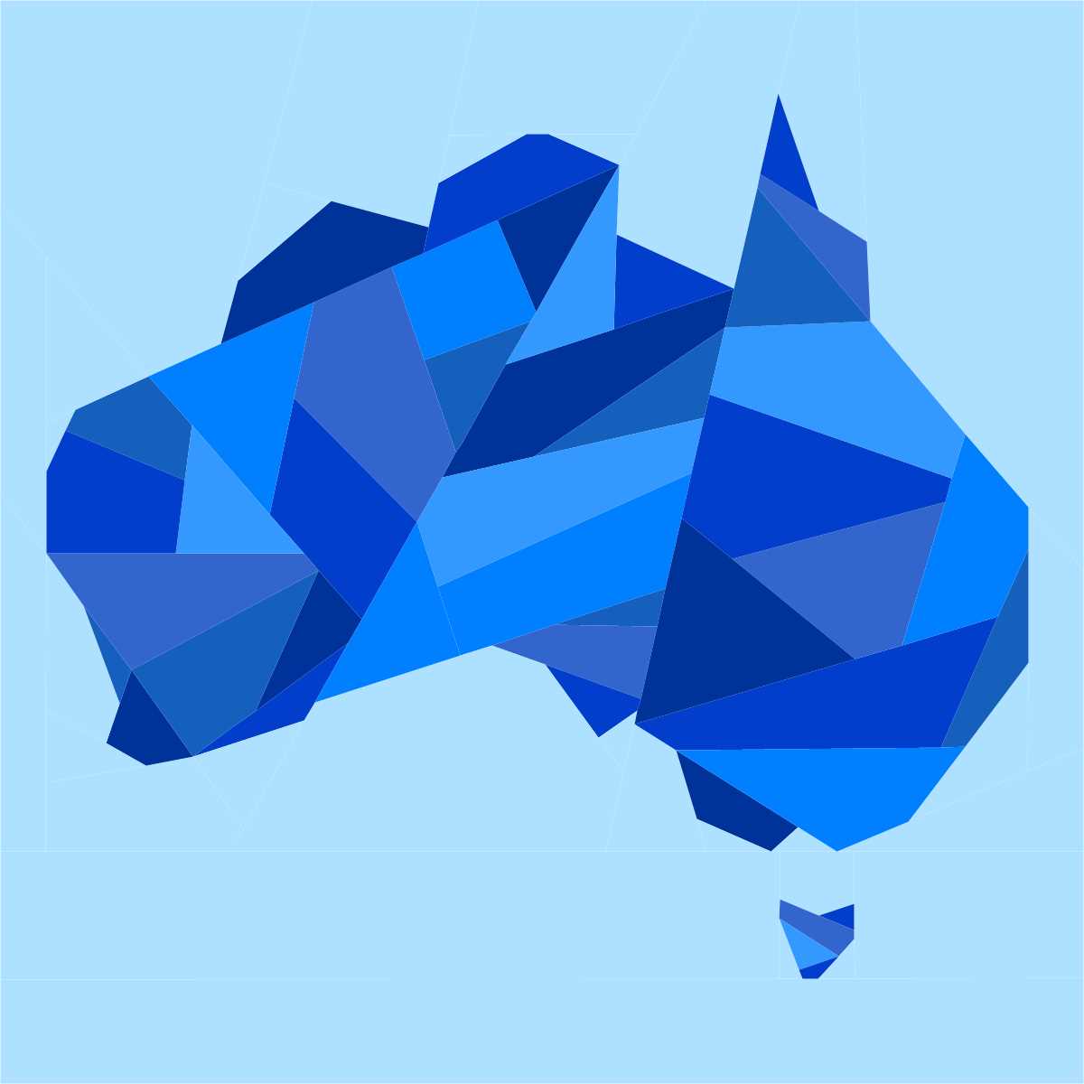 blue geometric Australia paper pieced pattern