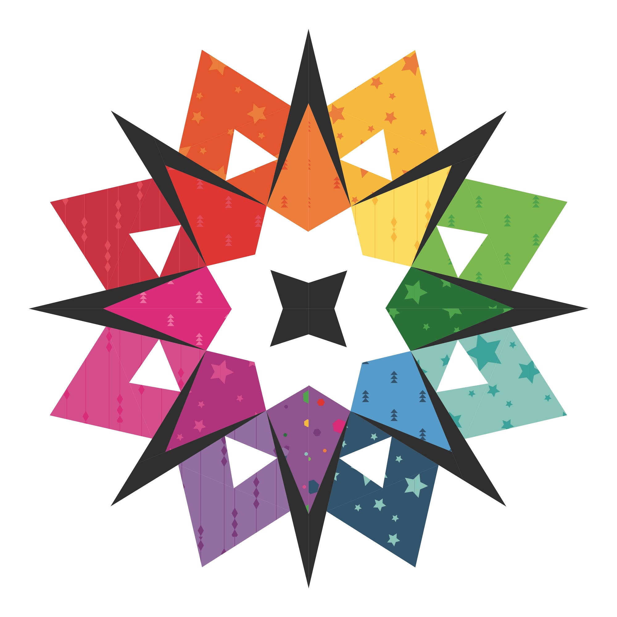 starburst paper pieced pattern