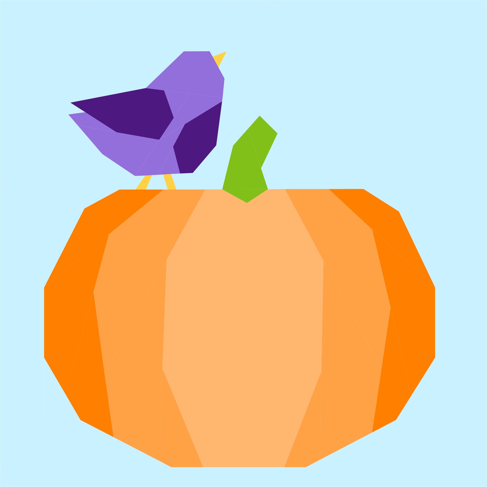 tweet bird on a pumpkin paper pieced pattern