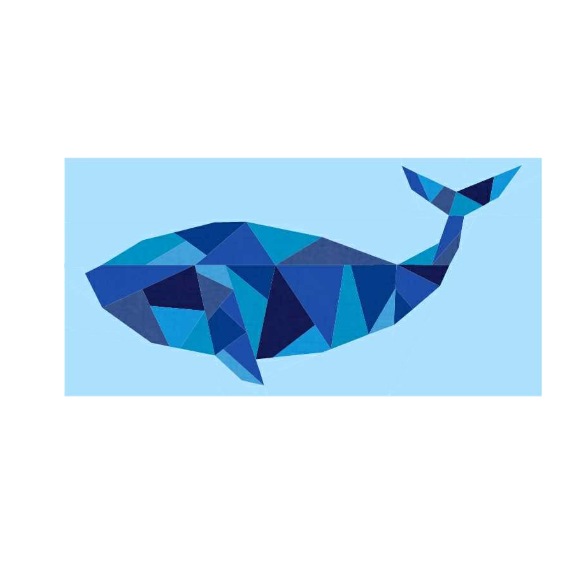 geometric whale paper pieced pattern